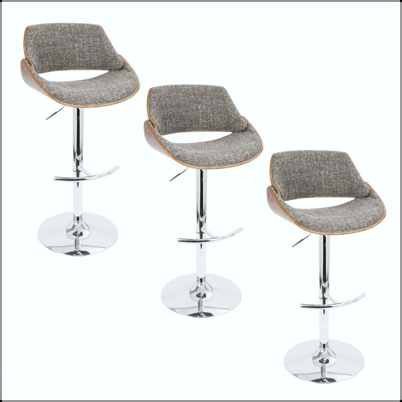 Tabouret de bar réglable Mid-Century avec pivot - ensemble de 3