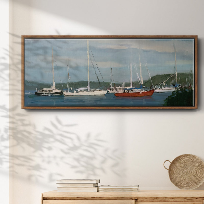 Waiting  to Sail- Framed Canvas, 12" H x 30" W