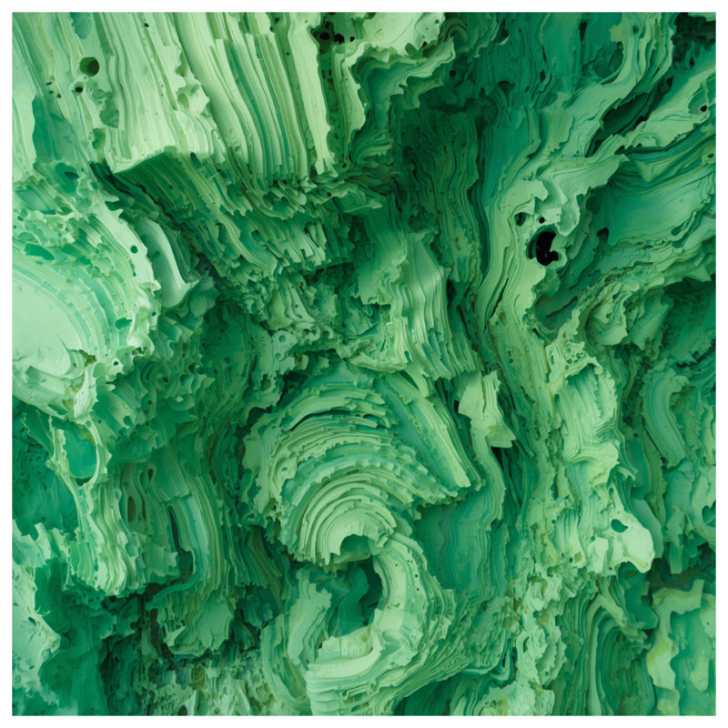 Coussins décoratifs vert à texture abstraite, 14 X 14 pouces