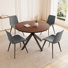 Eilee Wood and Faux Leather Dining Table Set