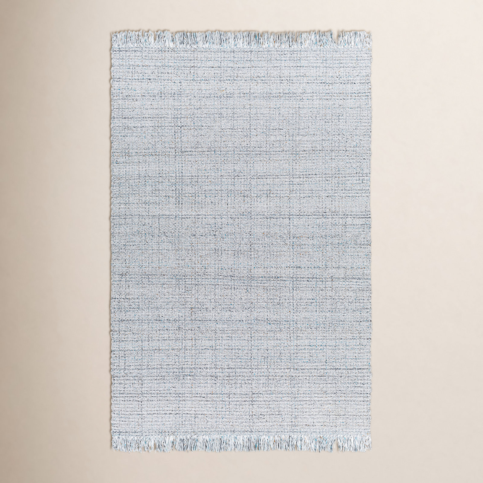 Viewcrest Hand-Woven Striped Light Gray Rug, Rectangle 6' x 9'