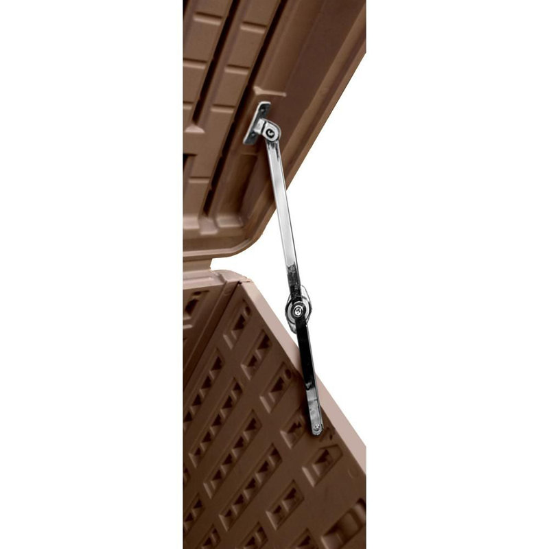 Java Brown 130 Gallon Lockable Resin Wicker Deck Box