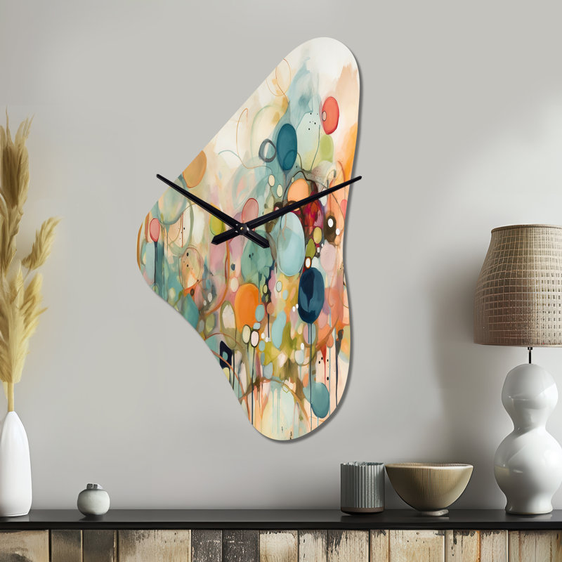 Grande sculpture d'horloge murale rose Richmal - Boomerang, Moyenne