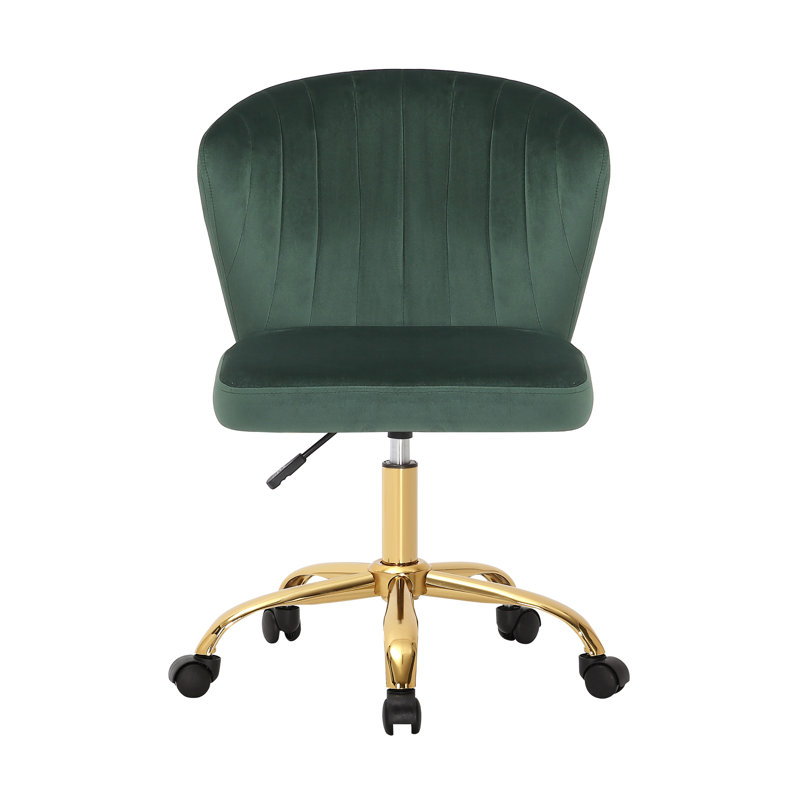 Benzonia Velvet Office Chair, Green