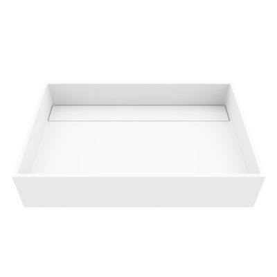 Montauk 23" L x 15" W x 5" H Matte White Handmade Rectangular Vessel Bathroom Sink