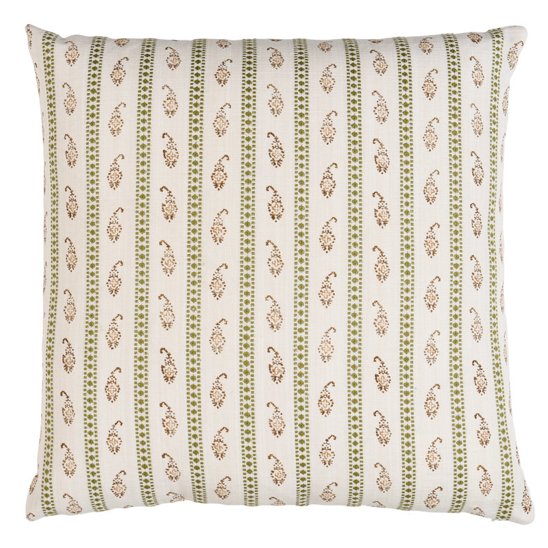 Schumacher X Rita Konig Eddie Hand Block Print Lumbar Pillow, 18" H x 18" W, Square