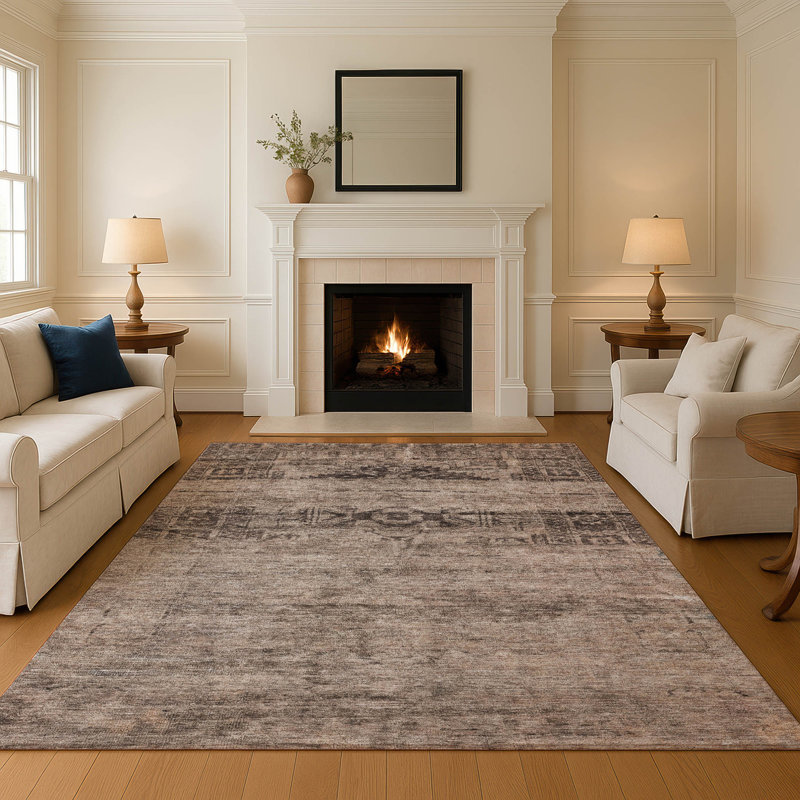Premium Machine Washable Lampkins AMF1647 Global Rug, Rectangle 8' x 10'