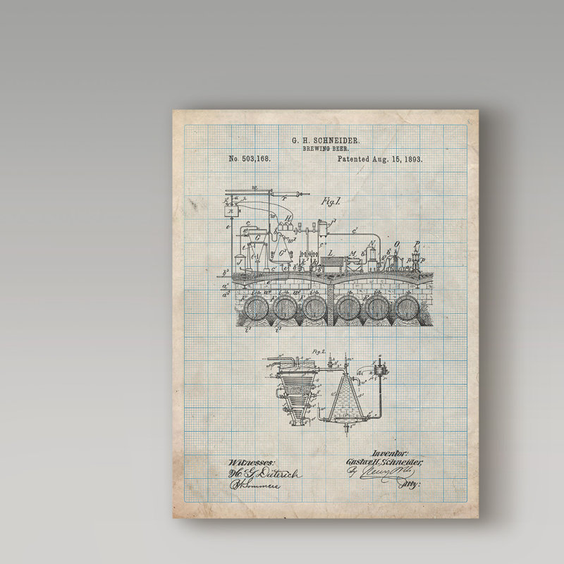 «Beer Brewing Science» par Manilo, reproduction d'art sur toile tendue, H 19 po x l 14 po
