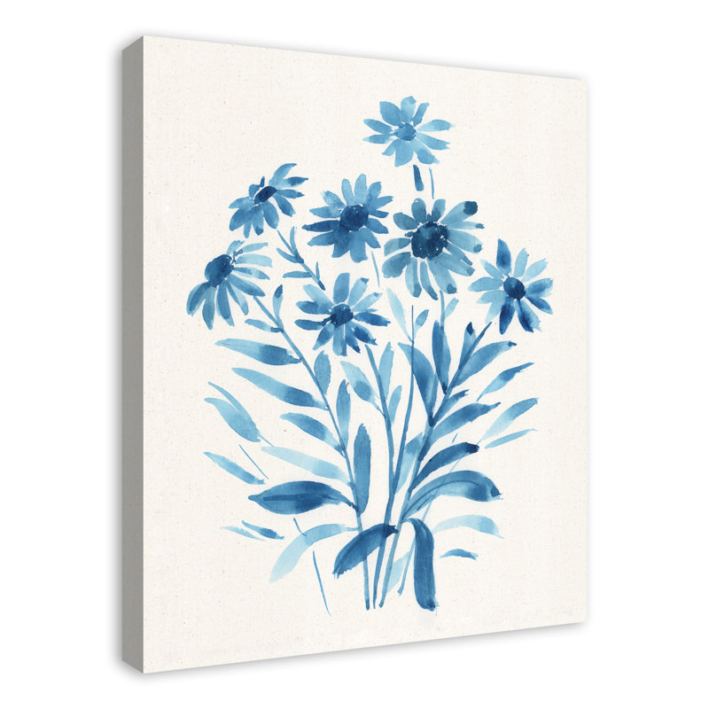«Blue Daisies» 24 x 30, art mural sur toile