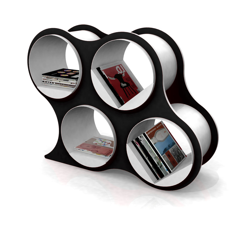 Bibliothèque géométrique BOLLA Pop, 4 tablettes, Noir