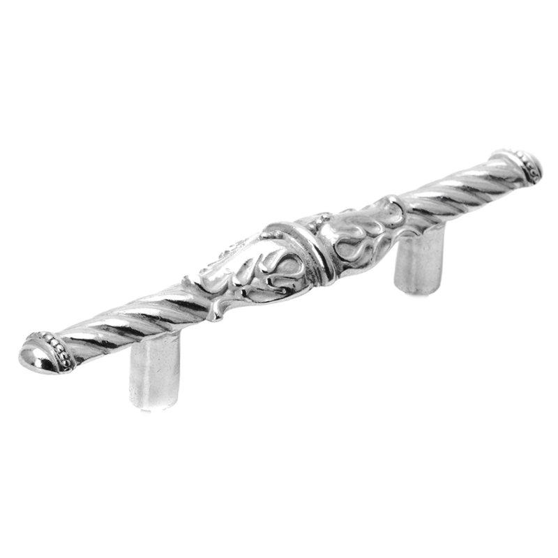 Acanthus 3 inches c.c. pull Romanesque style in Gilded Mercury, 3", Chrome