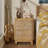 Fayola Farmhouse Brown 2 Drawers Nightstand with Ring Pattern-1925083650
