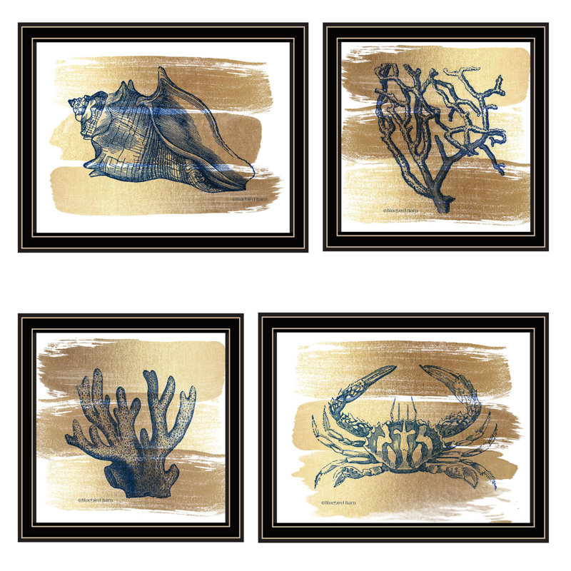 Art mural pour salon, chambre à coucher, impression d'art mural pour la maison par Bluebird Barn, 4 pièces, Noir