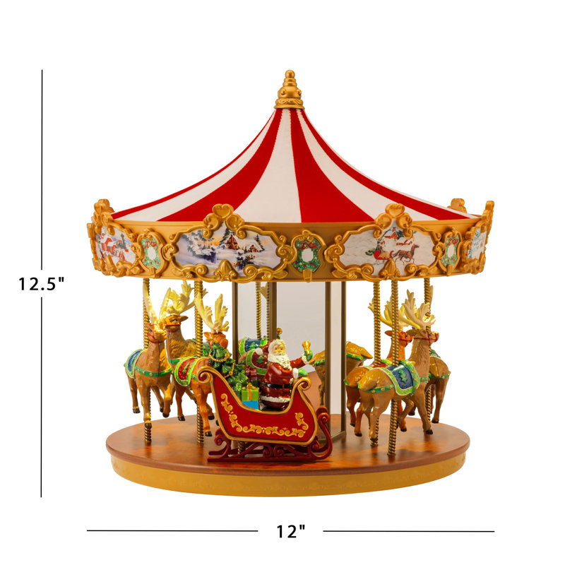 Heirloom 12" Animated Very Merry Carousel