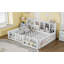 Lit double à plancher bas Nestled avec barrière de sécurité et tablettes de rangement-132460914-132460915