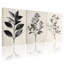 Botanique, feuille et fleur, impression sur toile, ensemble de 3 décorations murales pour salon, chambre à coucher ou bureau-1352502252