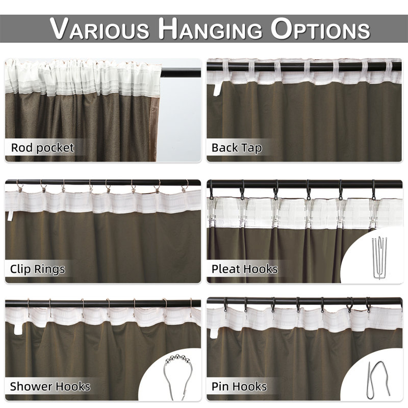 Jekhi Velvet Blackout Pair, 52" W x 96" L, Taupe Brown