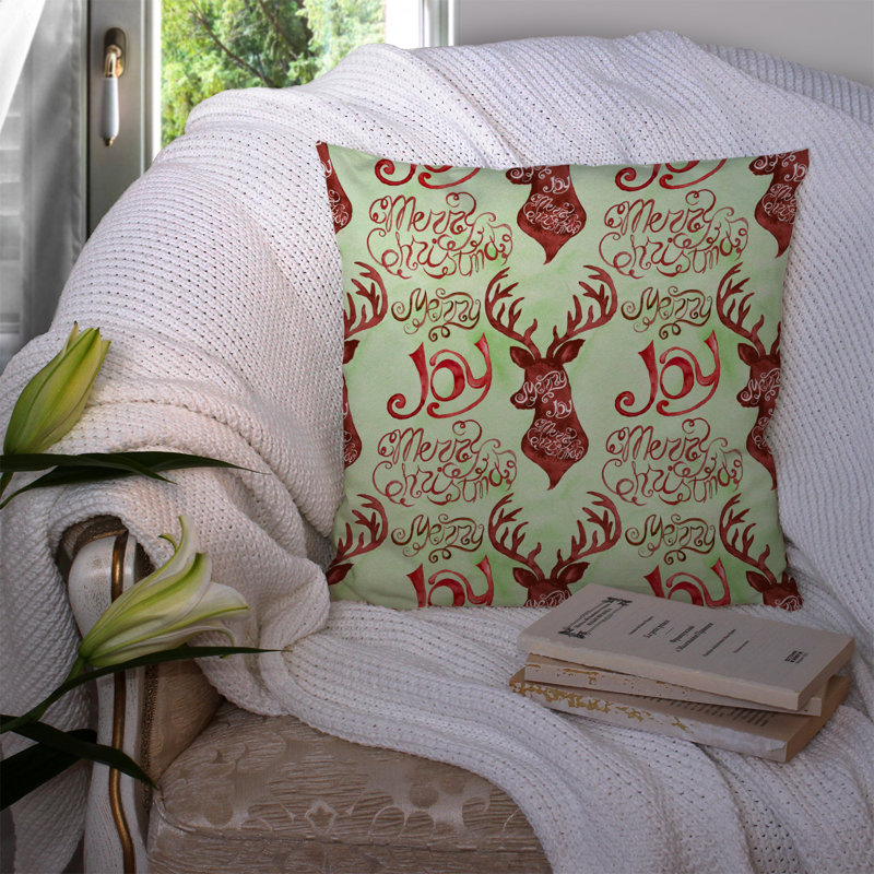 Coussin décoratif d’extérieur merry christmas joy, 14 po x 14 po