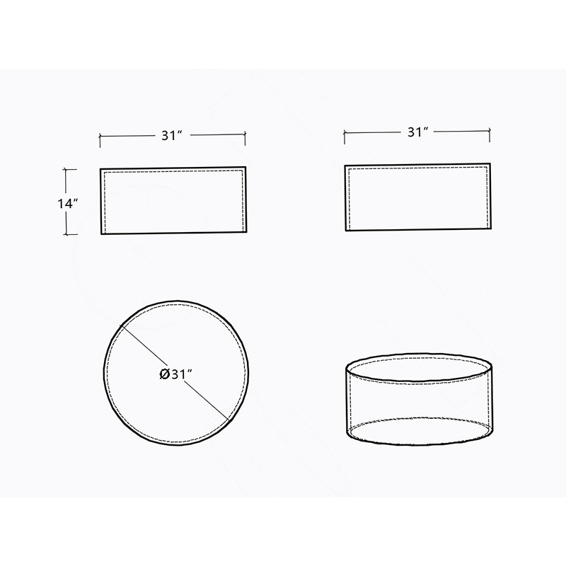Table basse ronde, table de bout rembourrée Boucle, fonctionne comme table d'appoint, repose-pieds et siège