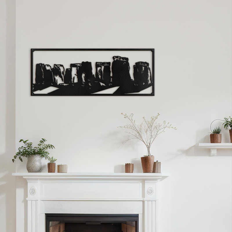 Décoration murale abstraite murale, H 7,02 po x l 18 po x P 0,05 po, Noir