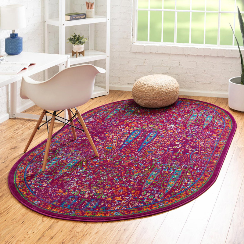Floral Indoor Rug, Oval 7'10" x 10'