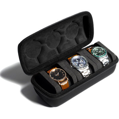 3 Slot Hard Watch Travel Case Watch Roll Case Storage and Organizer