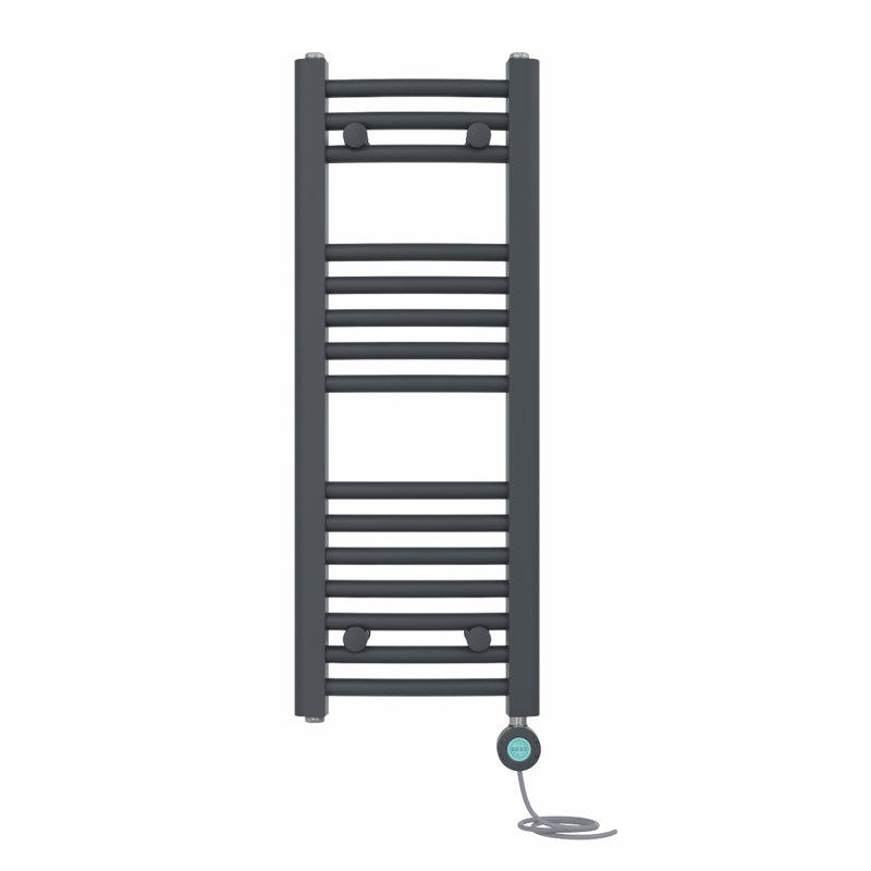 Angelinna Curved Towel Rail Heated Towel Rails, 80cm H x 30cm W x 3.4cm D, Anthracite