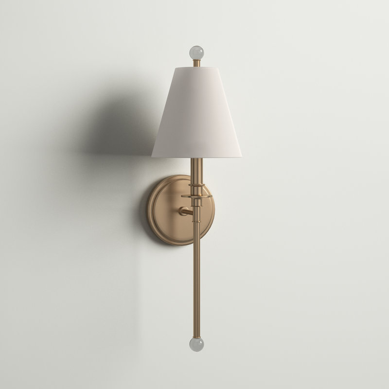 Lumley Stainless Steel Armed Sconce, Aged Brass