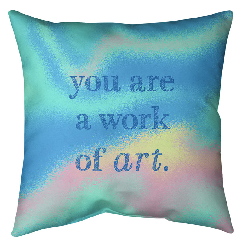 Coussin de sol œuvre d’art, 40 po x 40 po, Vagues tropicales