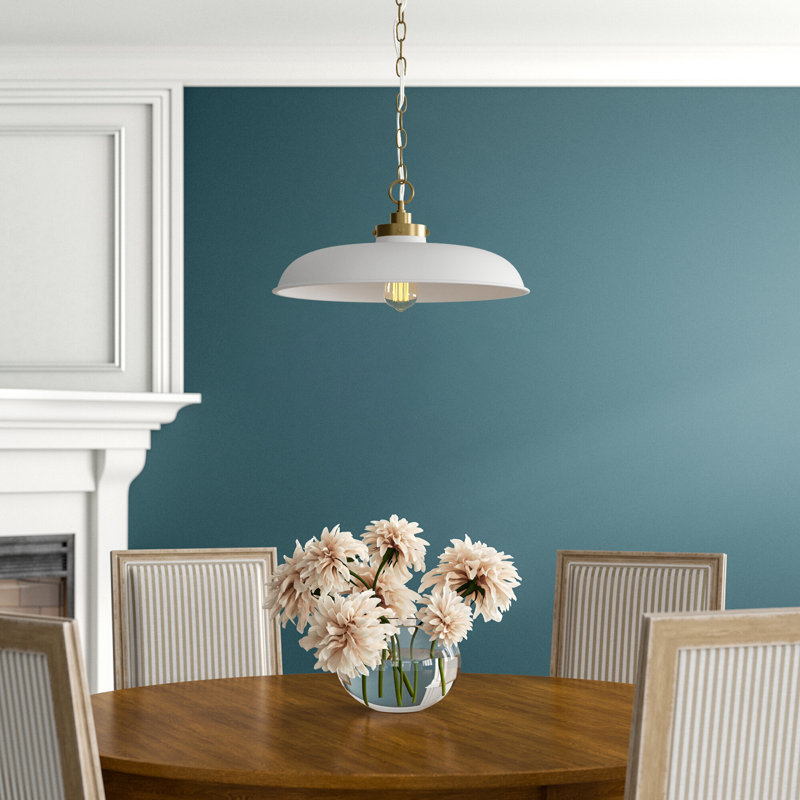 Tateos 1 - Light Dome Pendant, Matte White, Burnished Brass