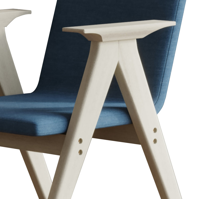 Chaise avec accoudoirs en lin bleu Nawatha