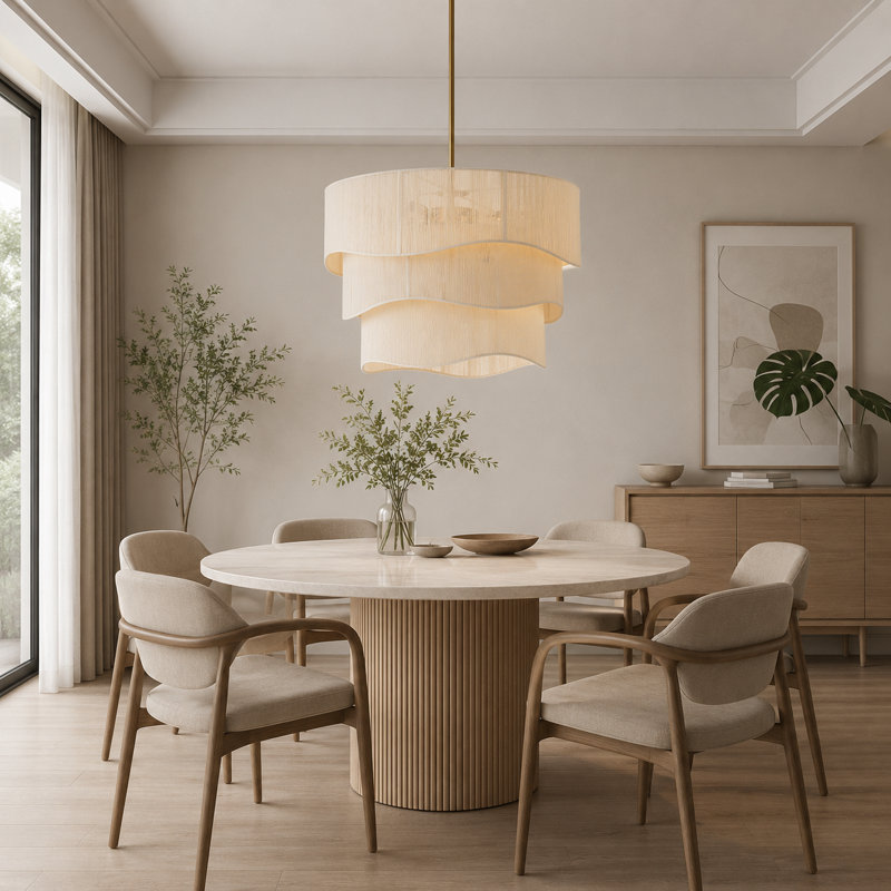 Virelle 6-Light Boho Dimmable Tiered Drum Chandelier