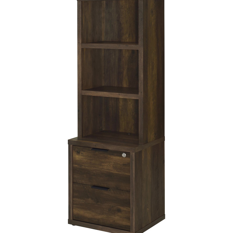 Bibliothèque murale 3 pièces en pin foncé avec tablettes ouvertes pour un rangement polyvalent dans le salon
