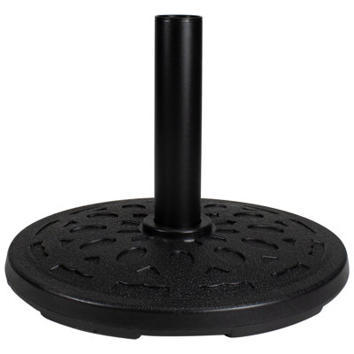 Support de base noir en résine plate pour parasol de patio - 21 lb
