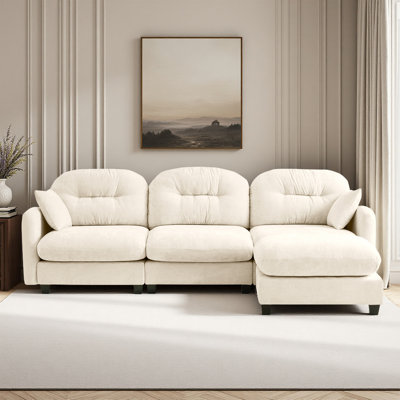 Modular Sectional L Shaped Couch With Ottoman, Chenille Fabric, Ergonomic Design Easy Install,fits Bedrooms, Living Rooms Reading Nooks