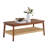 Calais 48" W Solid Wood Coffee Table with Woven Shelf