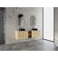 Meuble-lavabo mural avec lavabo d'art en céramique et 1 tablette de rangement, 4 portes à fermeture douce-41013440-41013454