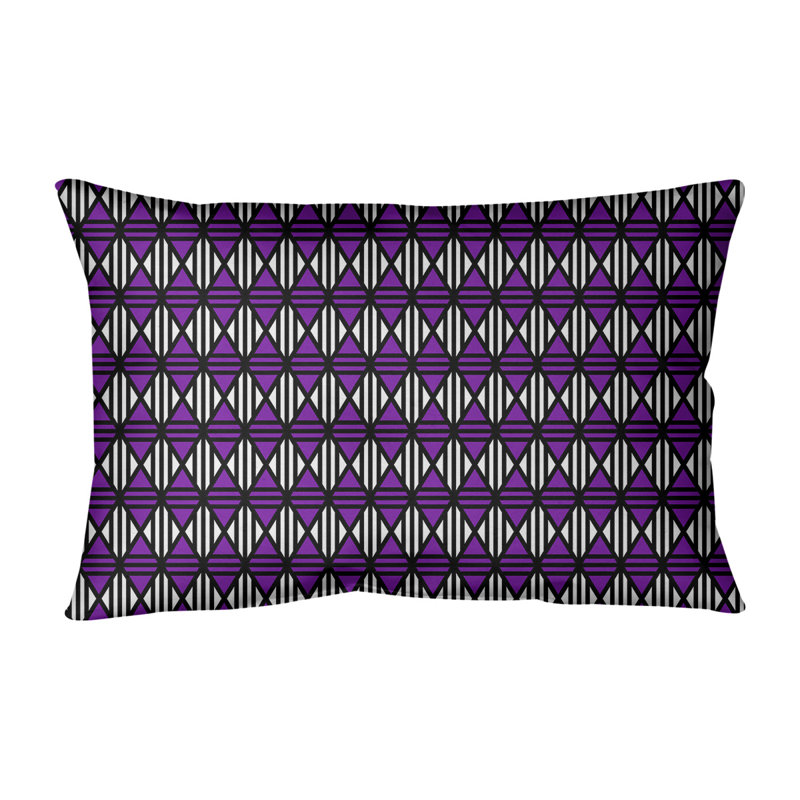 Coussin lombaire géométrique en coton Katelyn Elizabeth, Amande blanchie, Pas de bourre