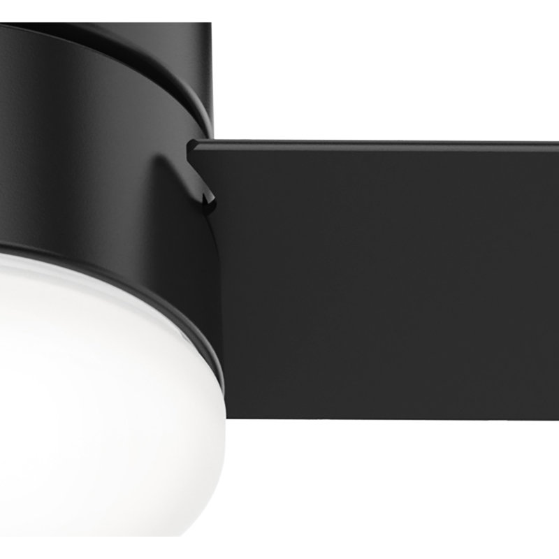 52" Minimus 3 - Blade Flush Mount Ceiling Fan with Lights and Remote, Matte Black