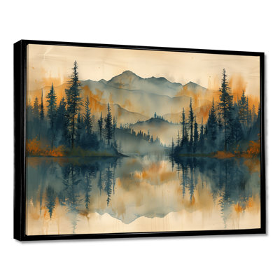 Green Yellow Sunrise Fog In The Forest II - Forest Wall Art Print