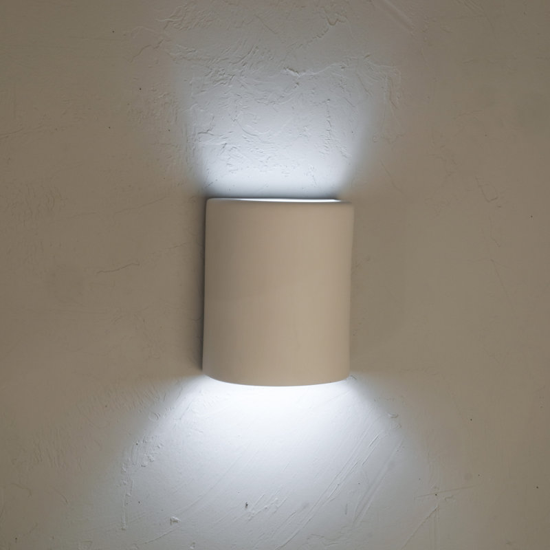 Lampe murale d'extérieur en céramique Charny, ampoule DEL incluse, H 10 po x l 8 po x P 5 po, Blanc