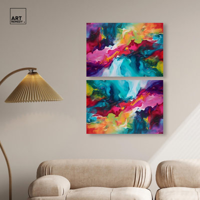 Colorful Galaxy Set Canvas Colorful Urban Art by Art Remedy