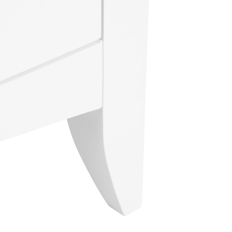 45 cm W Solid Wood Bedside Table, White