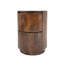 Table de bout cylindrique ronde en bois massif 24 po avec deux tiroirs 24 po