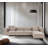 Elegant Corner Sofa with Pouffe, Sand Beige, 137.8 x 25.6 x 74.8 inches | 100% Hornbeam Frame, 100% Linen Upholstery, 32 DNS Foam for Comfort | Modern Design for Living Rooms, Durable Plastic Legs