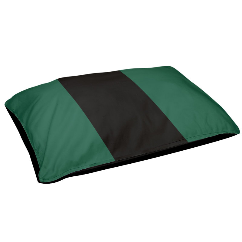 Coussin de lit pour chien Cincinnati, Moyen (H 6,5 po x l 40 po x P 30 po), Vert / noir