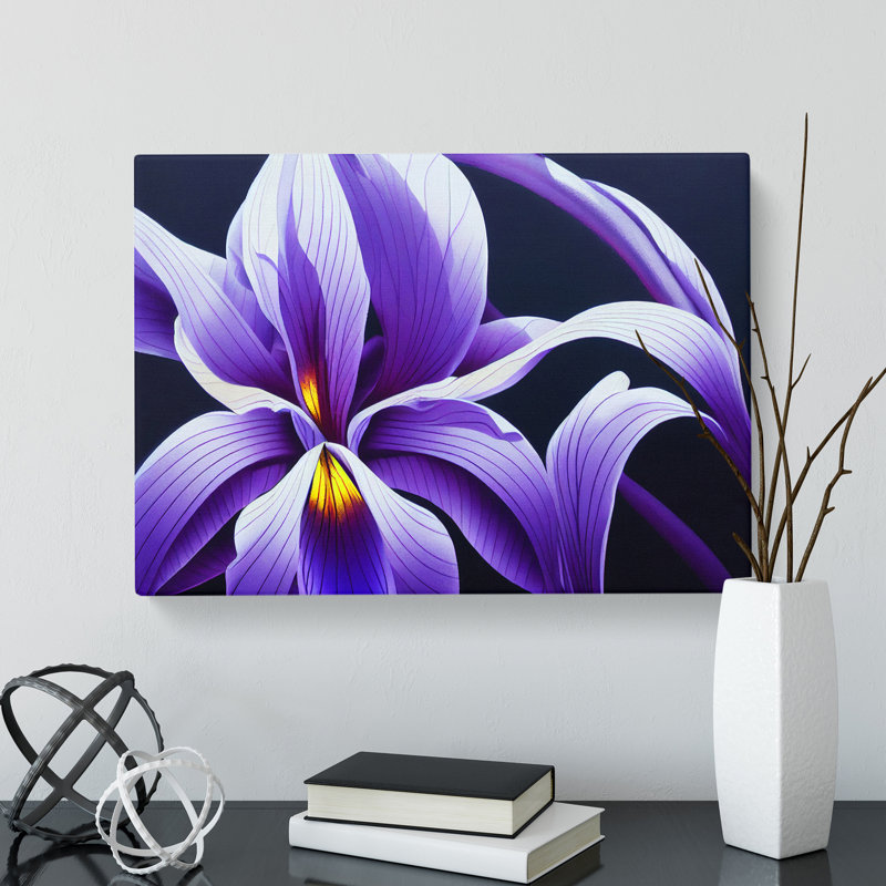 Artsy Flower - Wrapped Canvas Print, 35cm H x 50cm W x 3cm D