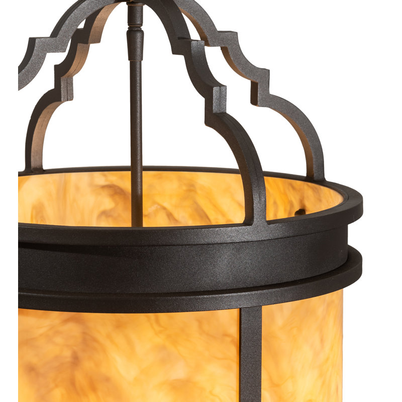 Amber Acrylic and Bronze 4-Light Indoor/Outdoor Flush Mount
