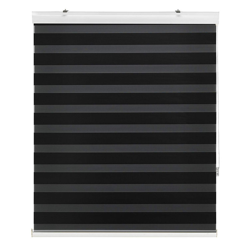 Semi Sheer Zebra Shades, Black, 250 cm L x 145 cm W