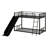 Twin Over Twin Bunk Bed With Slide And Ladder, Metal Bunk Bed With Safety Guardrail-116969548